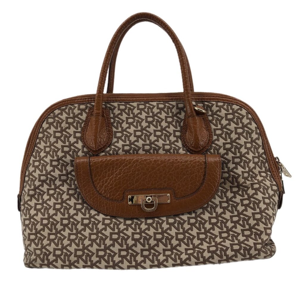 Dkny Brown Leather Satchel/Top Handle Bag | Gold Hardware